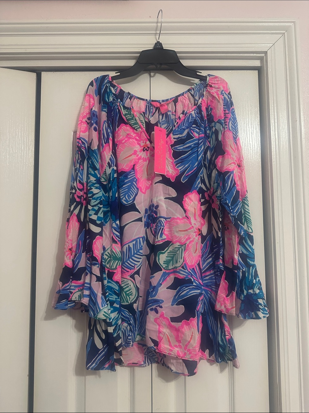 Lilly Pulitzer “ Sugar Mambo” Willa Flounce Sleeve Top